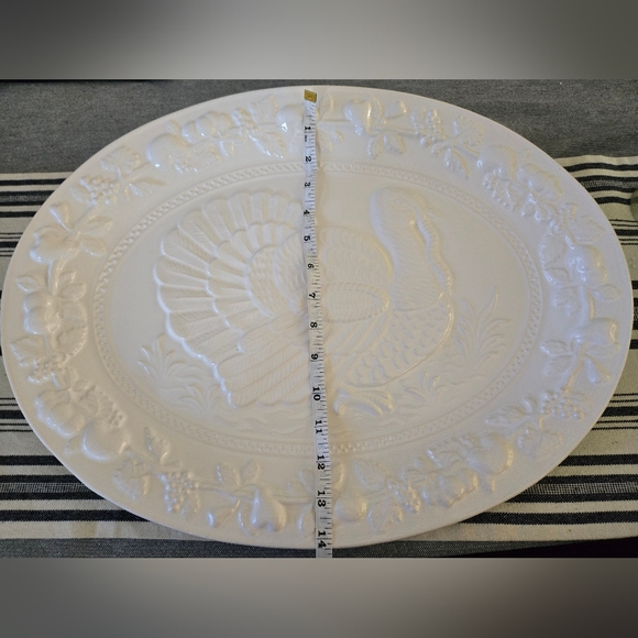 White Ceramic Turkey Platter — Vintage Classic Holiday...